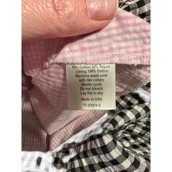 Free People Gingham Off Shoulder Maxi Dress Black Pink Blue Lara Maxi Size Small - Picture 4 of 7